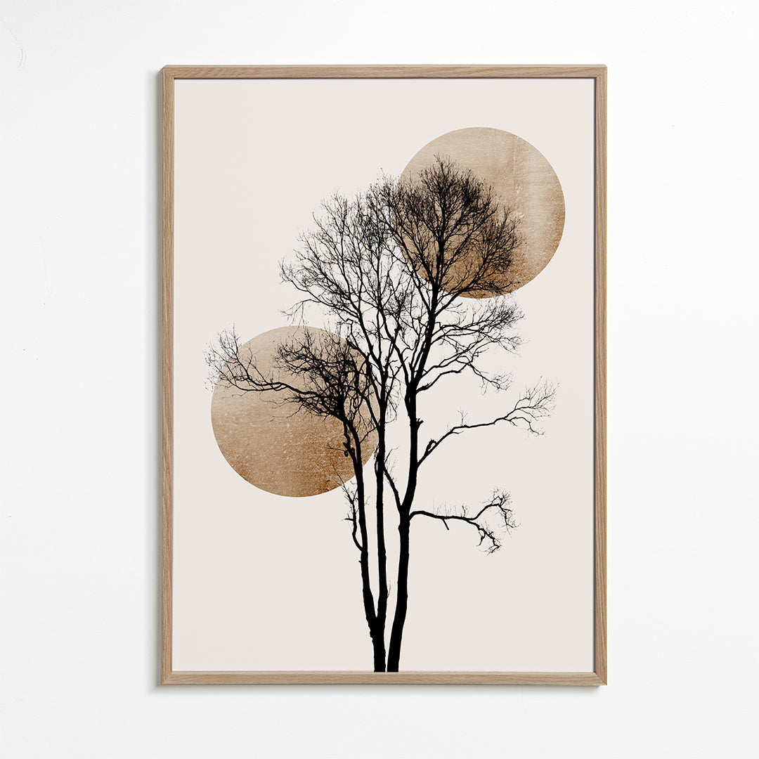 Sun and moon hiding - gold