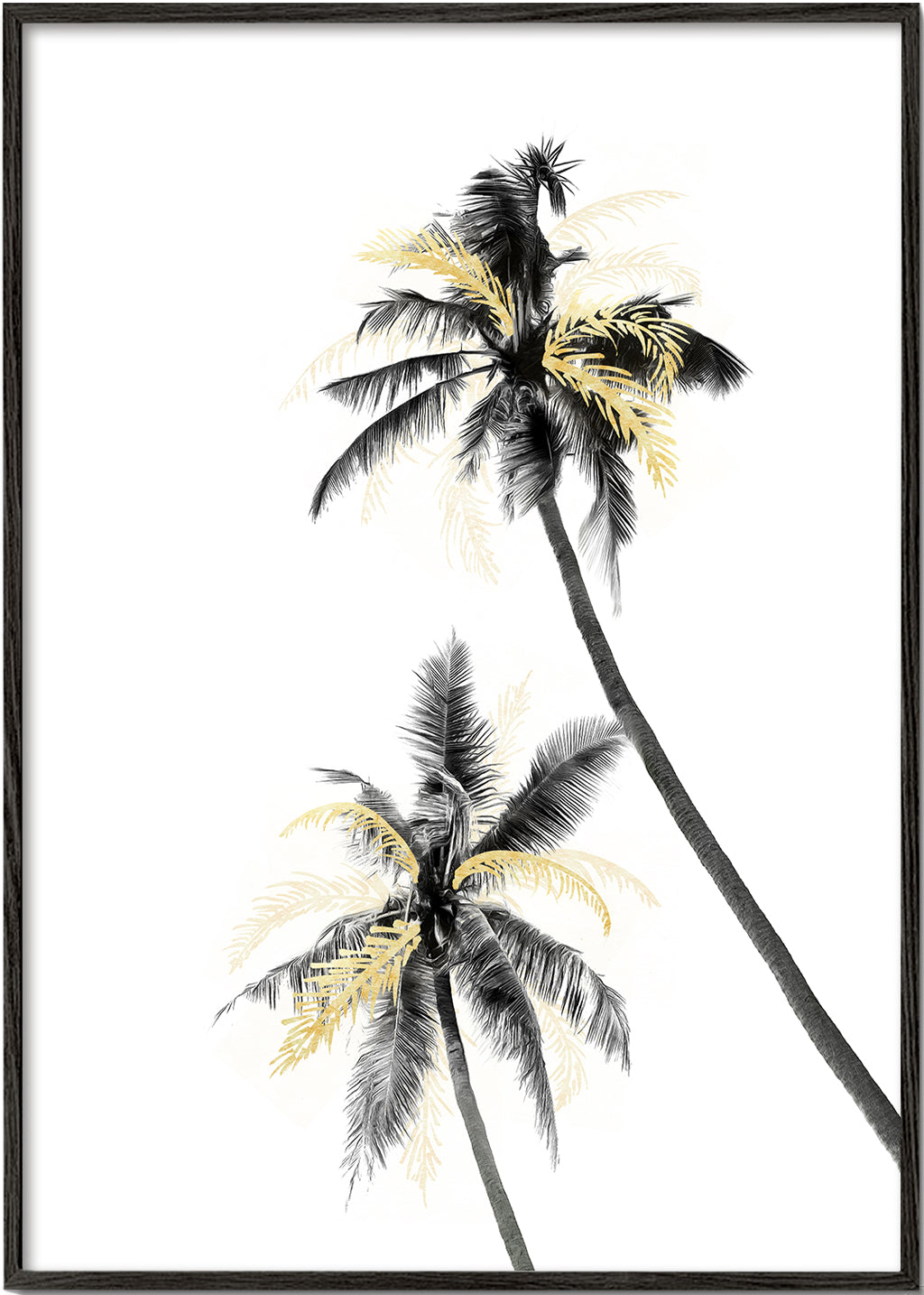 Palm Tree Black, White and Gold 02