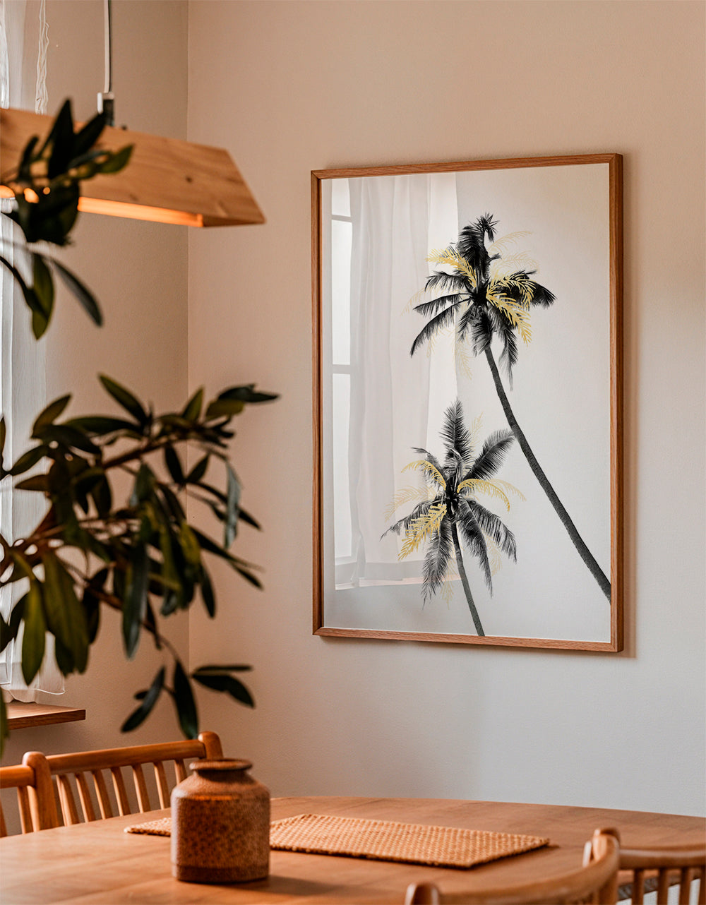 Palm Tree Black, White and Gold 02