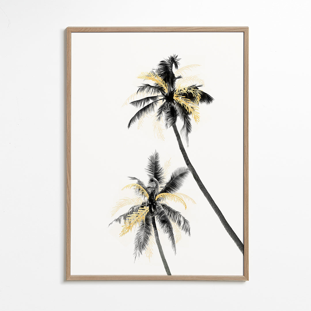 Palm Tree Black, White and Gold 02