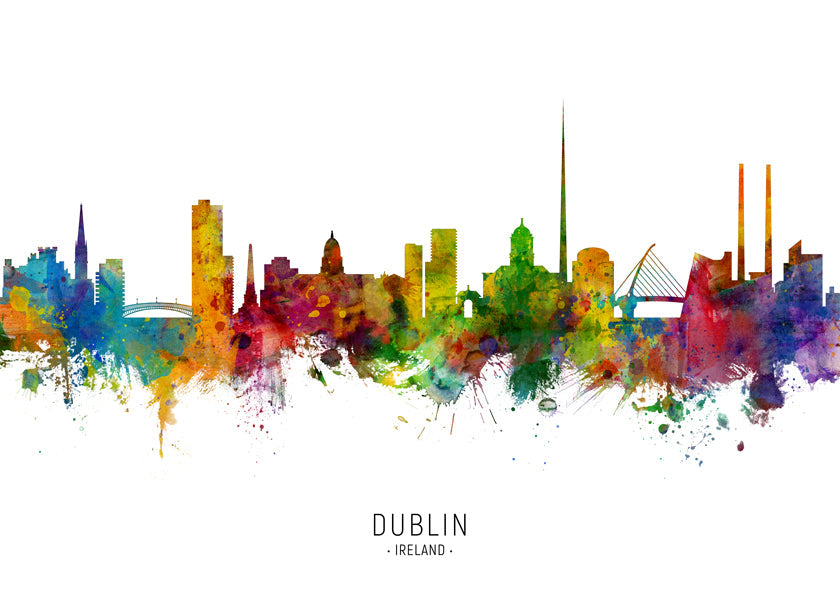 Dublin skyline multicoloré