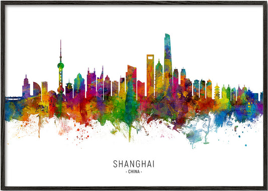 Shanghai skyline multicoloré