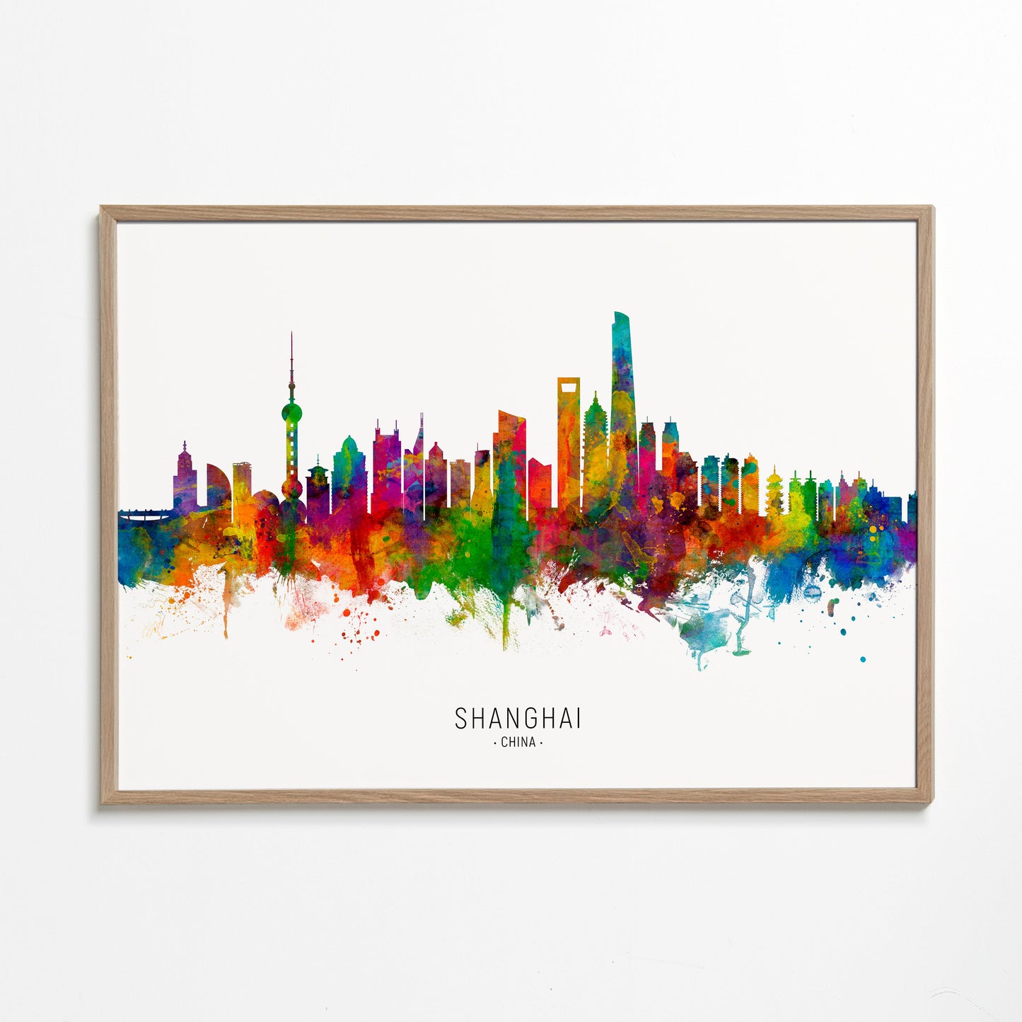 Shanghai skyline multicoloré