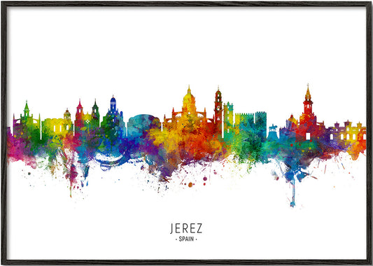 Jerez skyline multicoloré