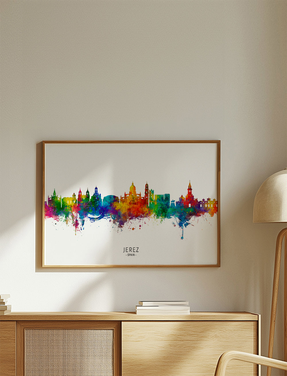 Jerez skyline multicoloré