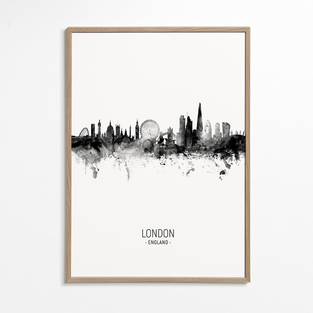London skyline noir et blanc