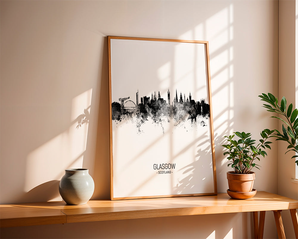 Glasgow skyline noir et blanc