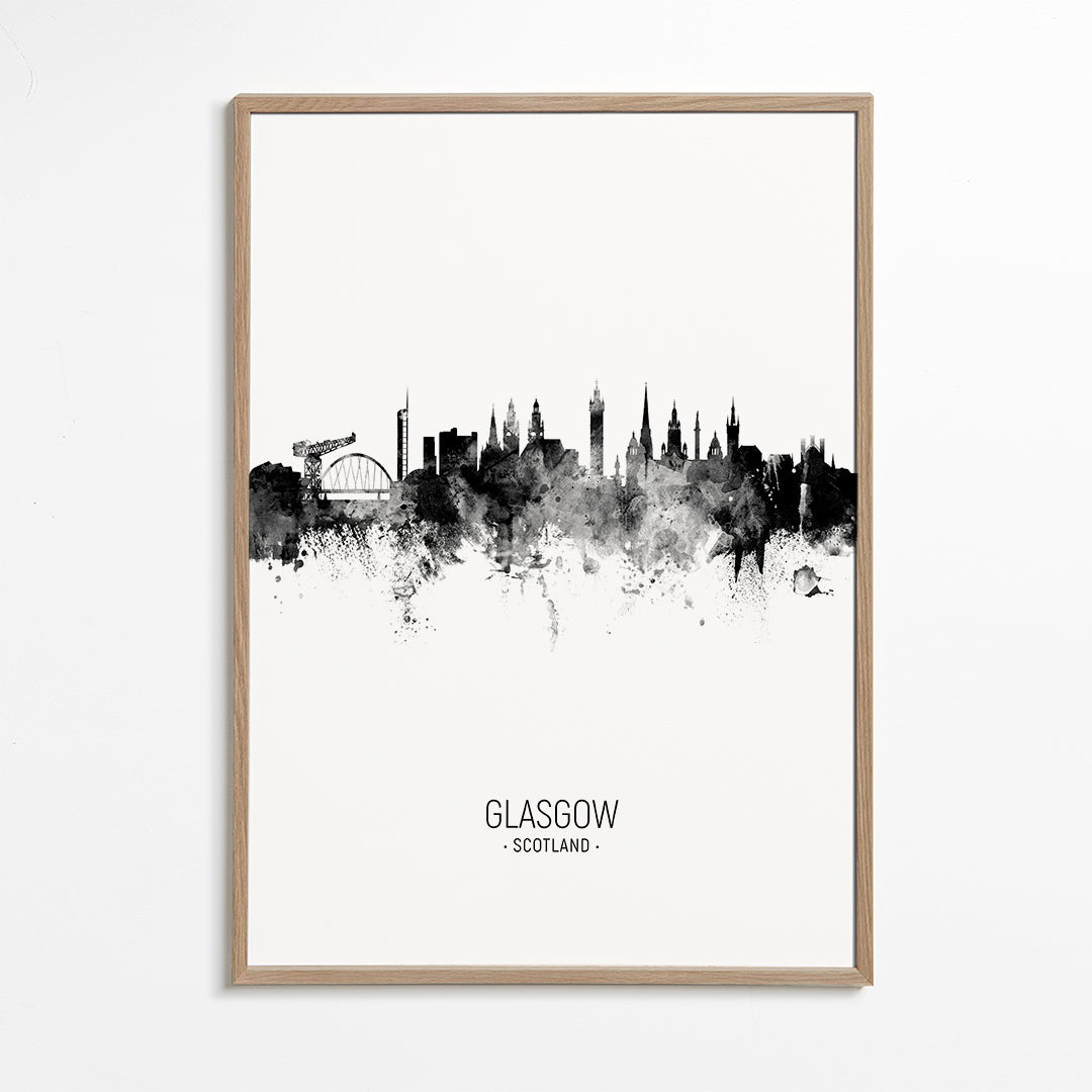 Glasgow skyline noir et blanc