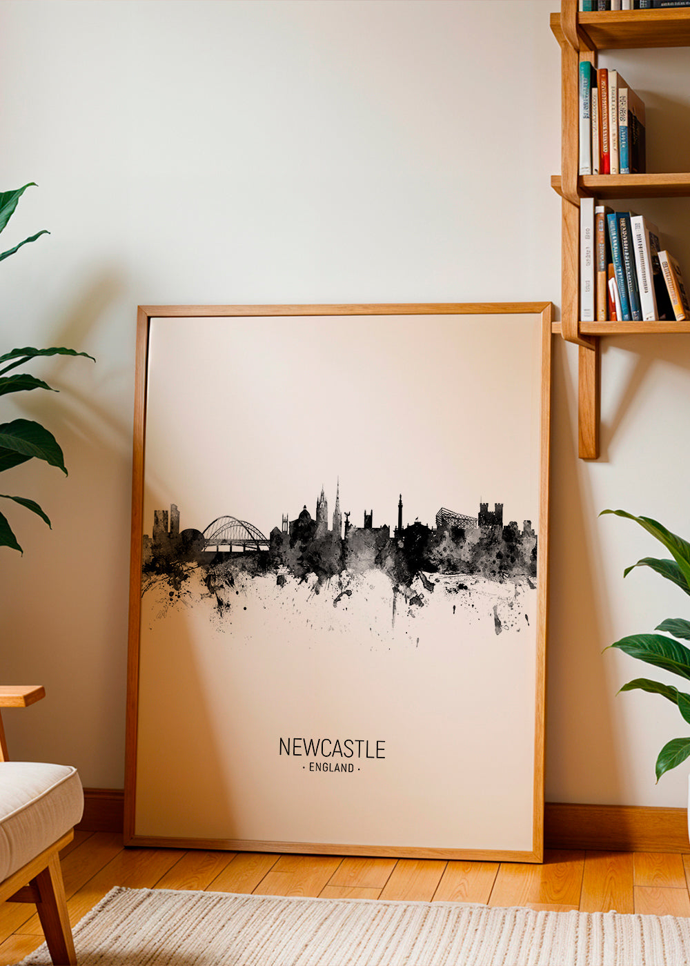 Newcastle skyline noir et blanc