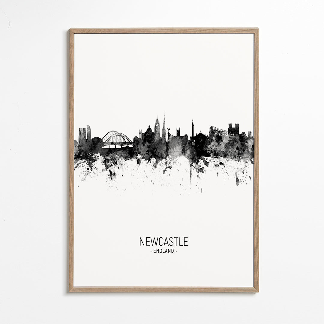 Newcastle skyline noir et blanc