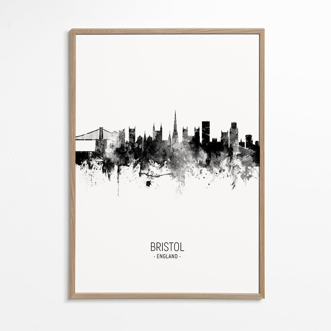 Bristol skyline noir et blanc