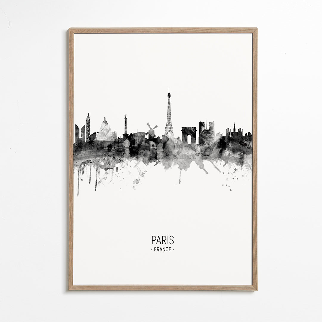 Paris skyline noir et blanc
