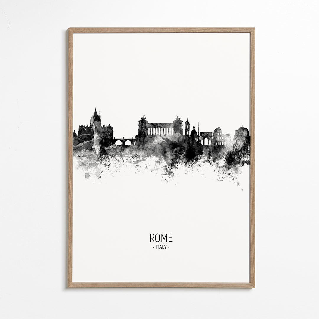 Rome skyline noir et blanc