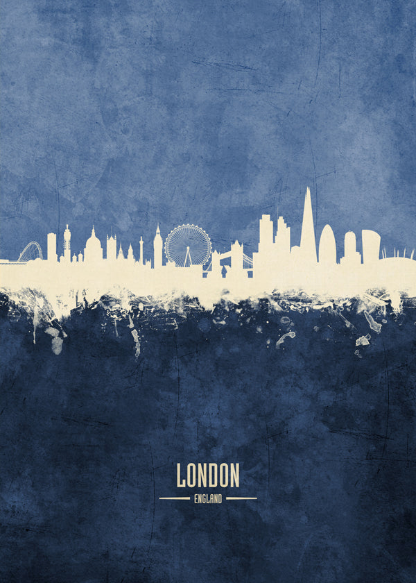 London skyline bleu