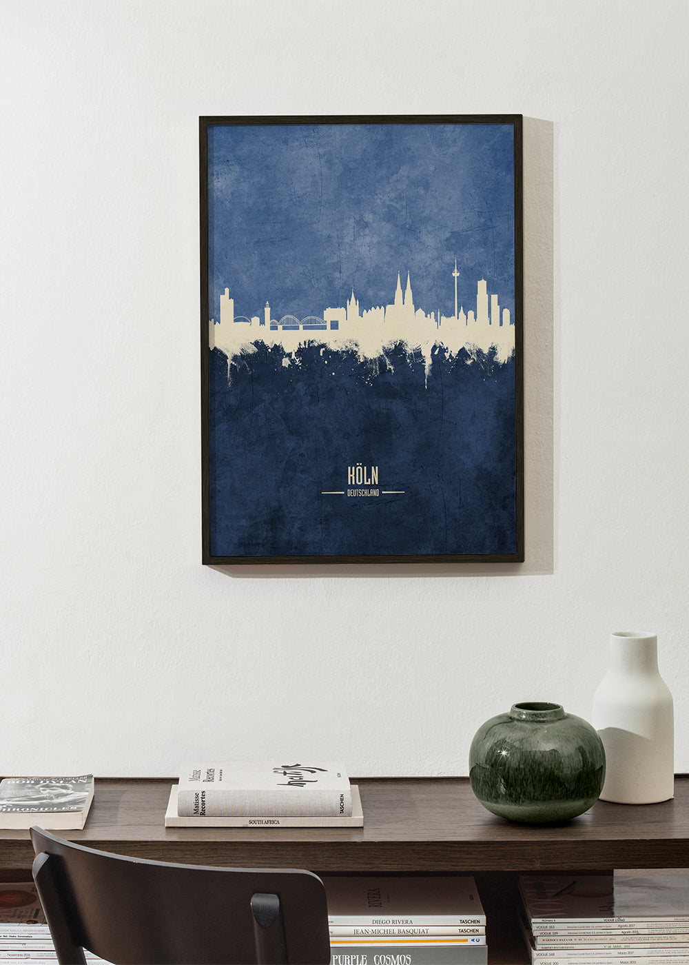 Cologne skyline bleu