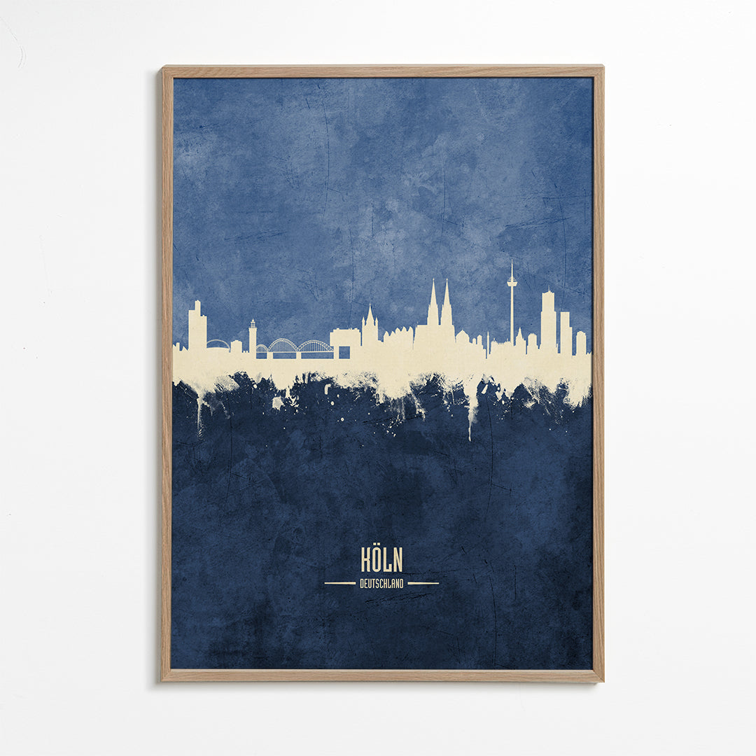 Cologne skyline bleu