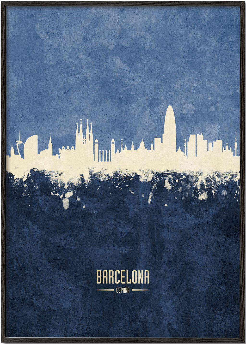 Barcelona skyline bleu