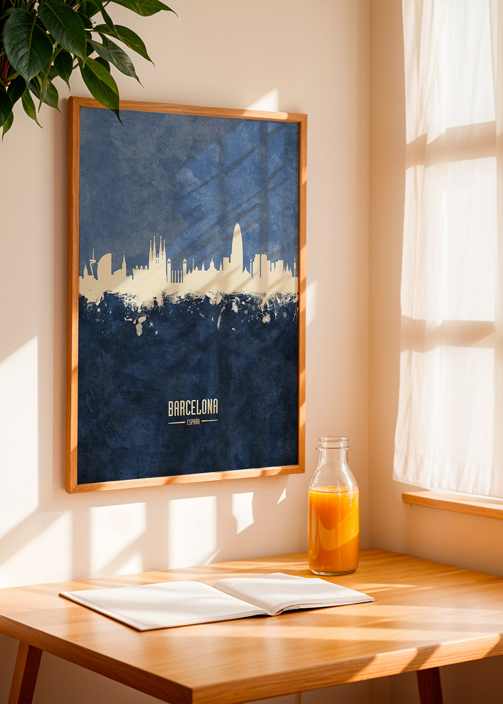 Barcelona skyline bleu