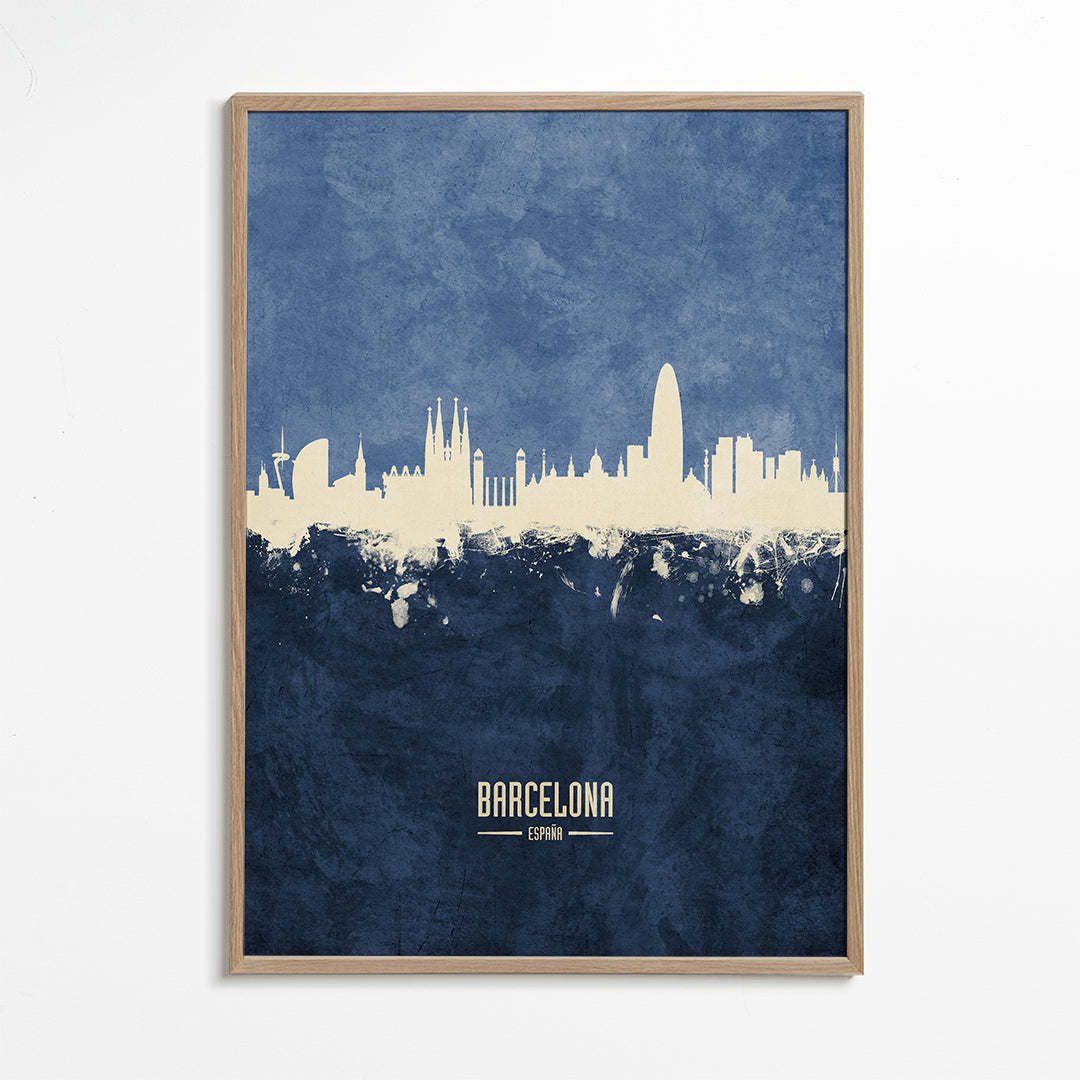 Barcelona skyline bleu