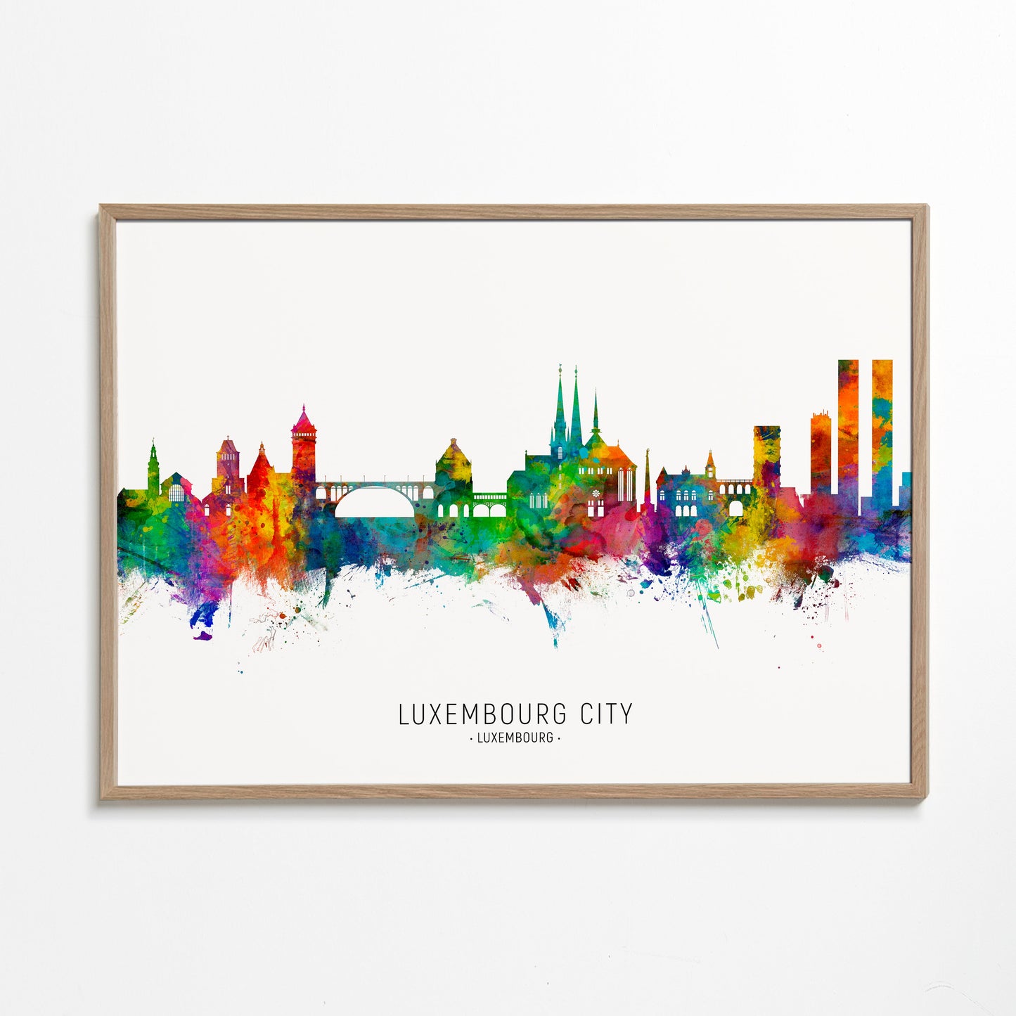 Luxembourg City Skyline multicolore
