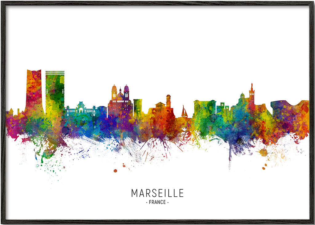 Marseille Skyline multicolore