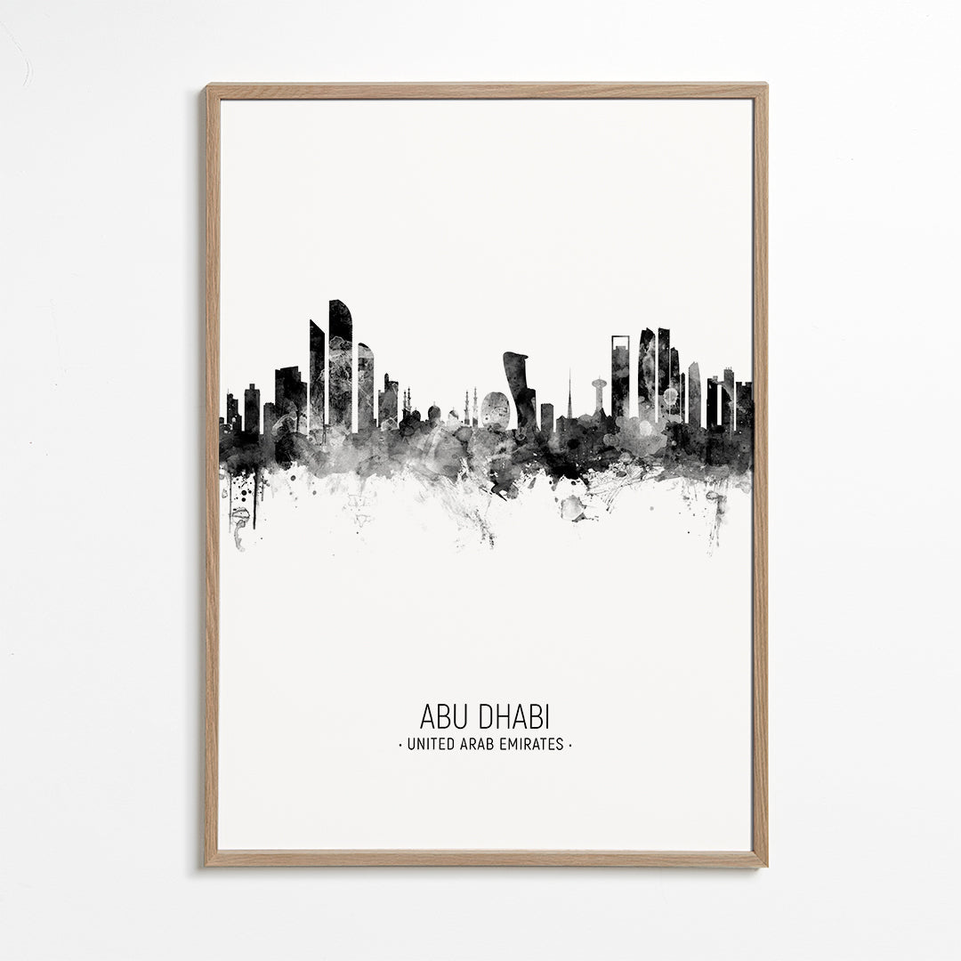 Abu Dhabi Skyline noir et blanc