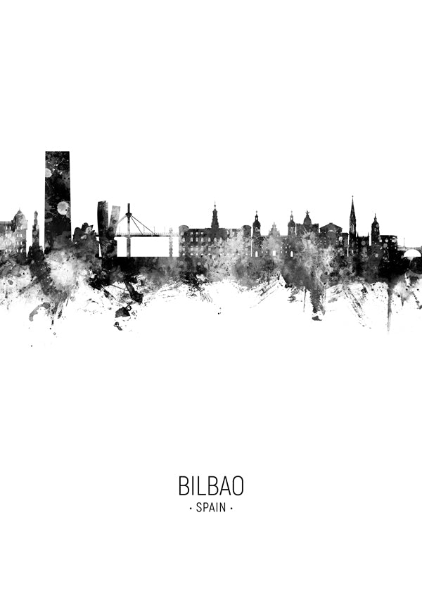 Bilbao Skyline noir et blanc
