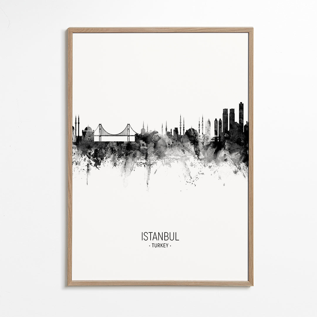 Istanbul Skyline noir et blanc