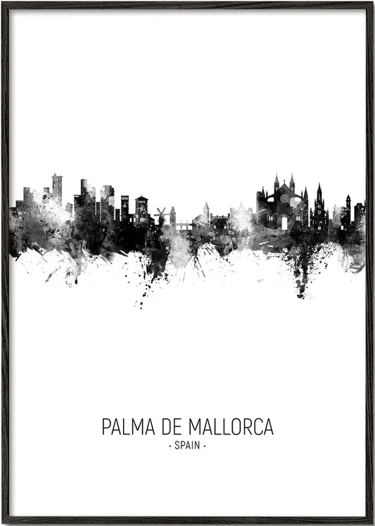 Palma de Mallorca Skyline noir et blanc