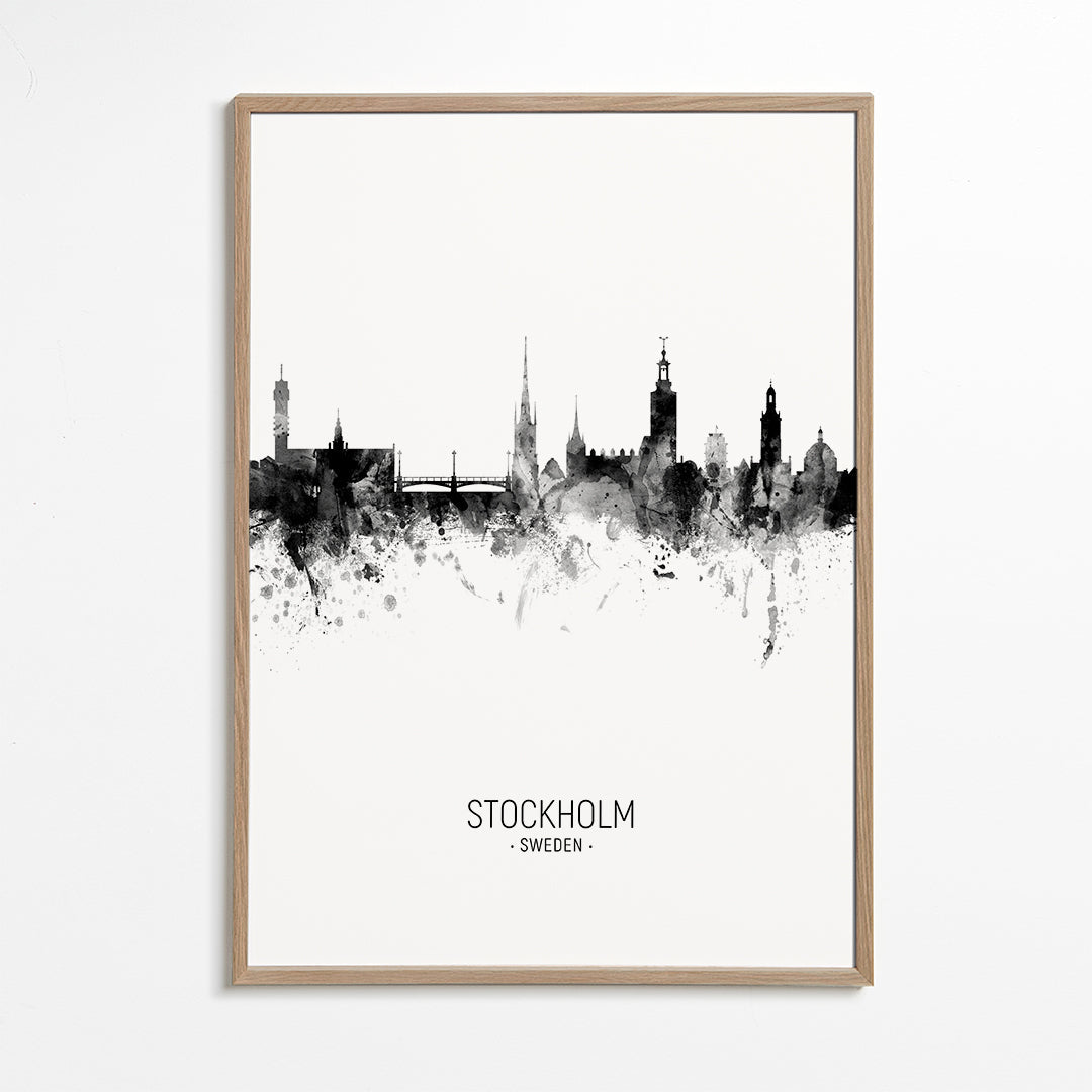Stockholm Skyline noir et blanc