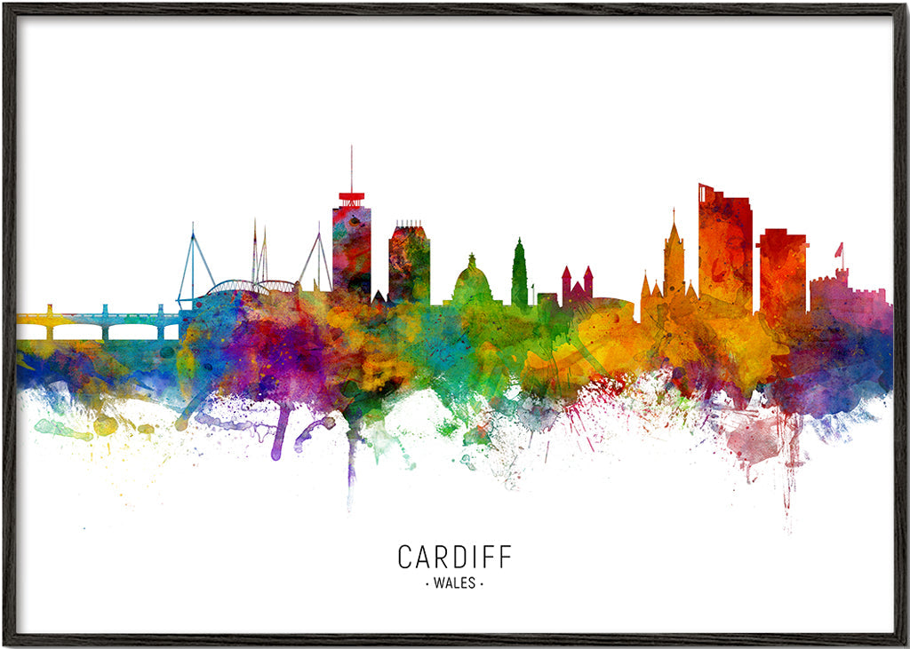 Cardiff Skyline multicoloré