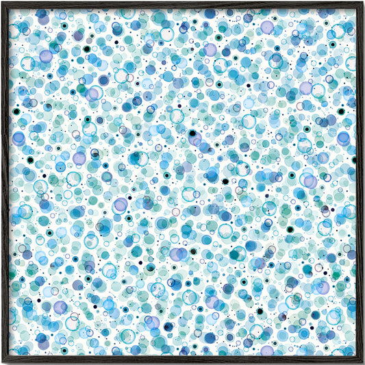Cosmic Bubbles Blue Carré
