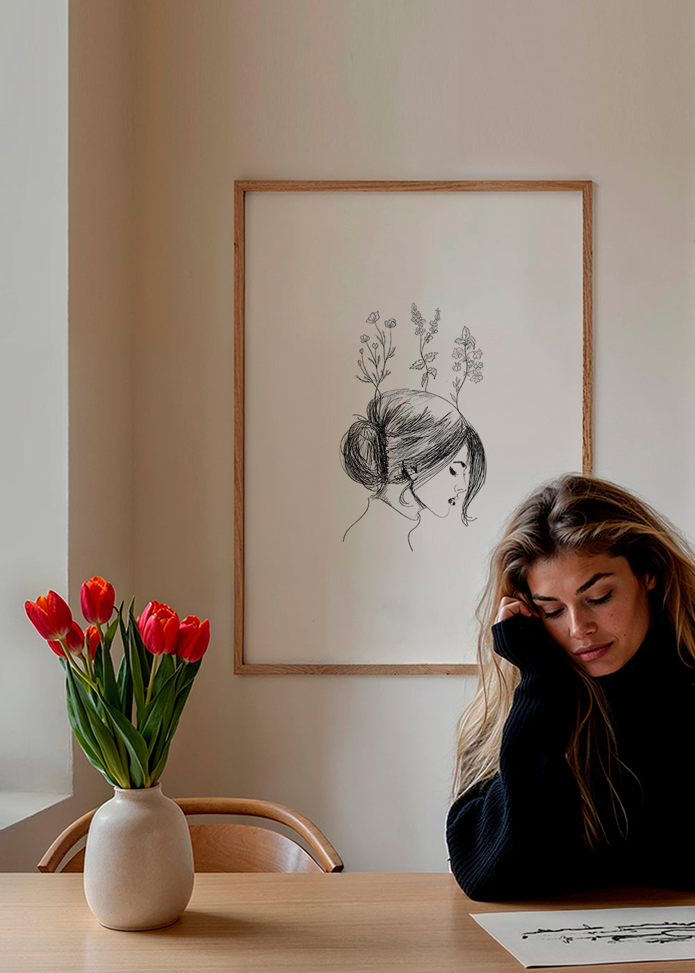 Hand Drawn Flower Girl