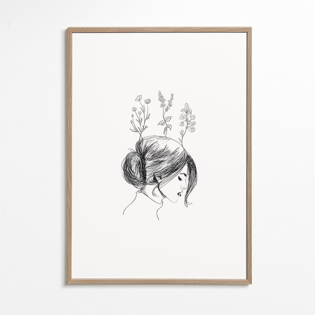 Hand Drawn Flower Girl
