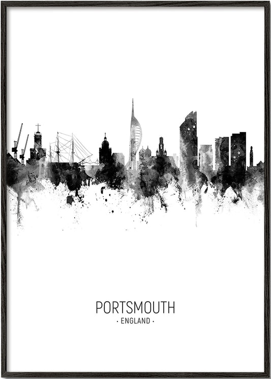 Portsmouth Skyline blanc et noir