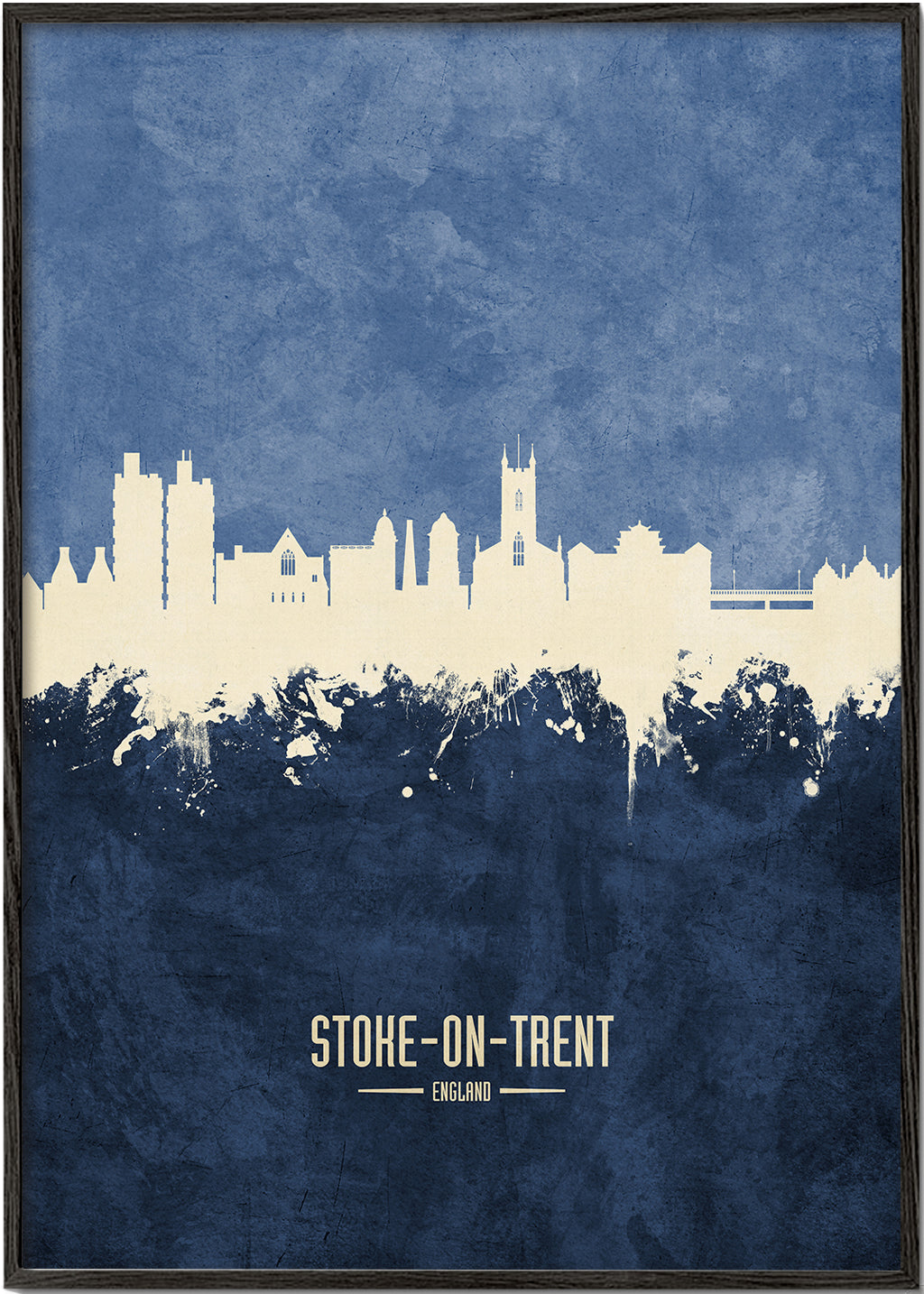 Stoke-on-Trent Skyline bleu