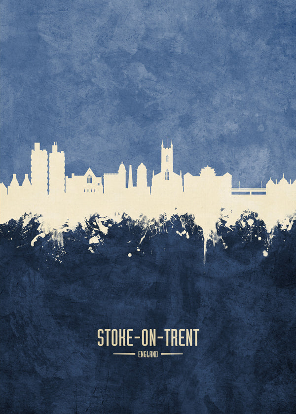 Stoke-on-Trent Skyline bleu