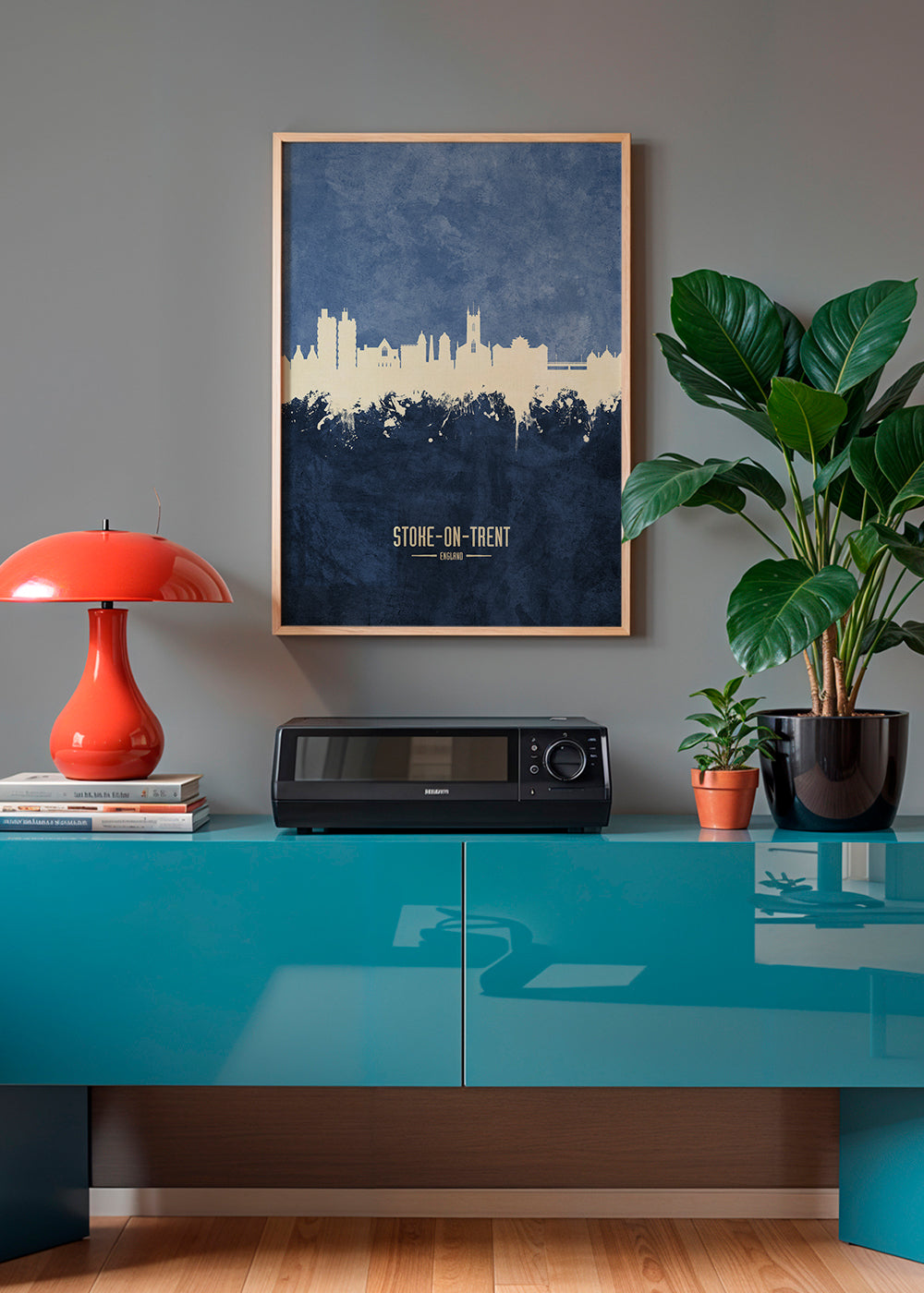 Stoke-on-Trent Skyline bleu