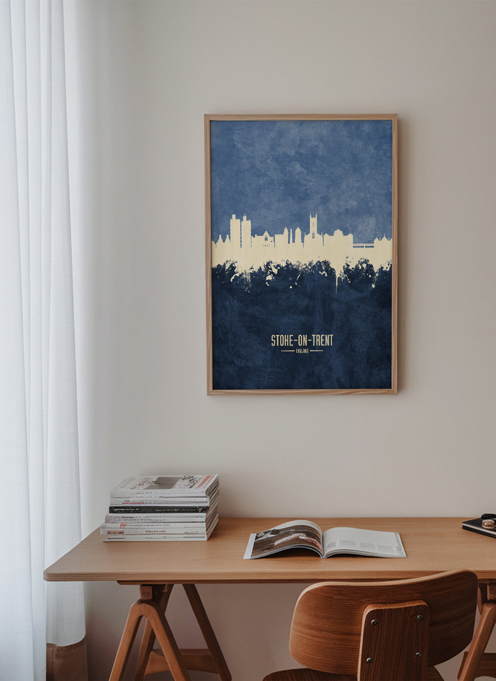 Stoke-on-Trent Skyline bleu