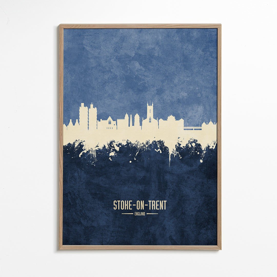 Stoke-on-Trent Skyline bleu