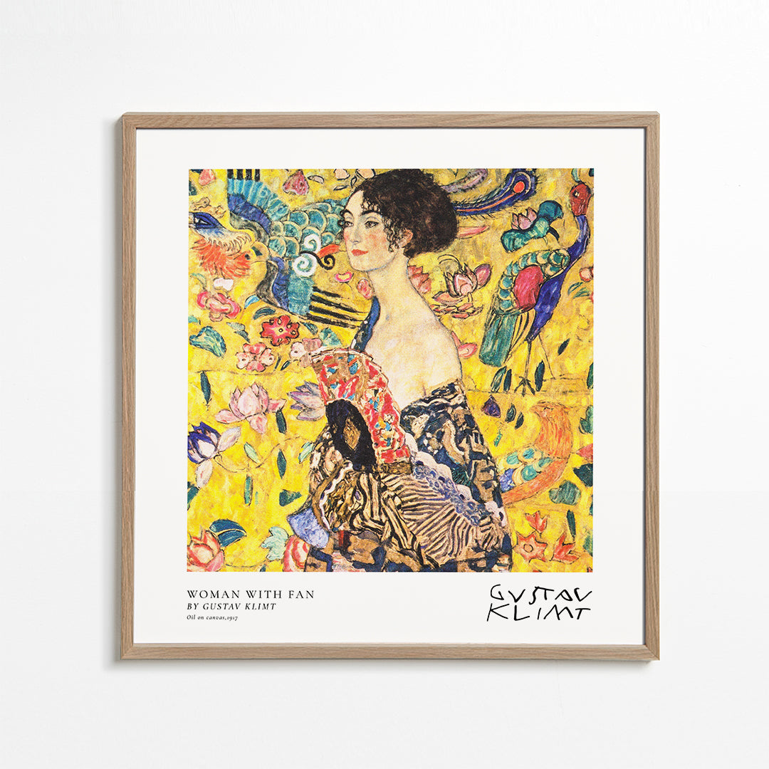 Woman with Fan by Gustav Klimt - Square