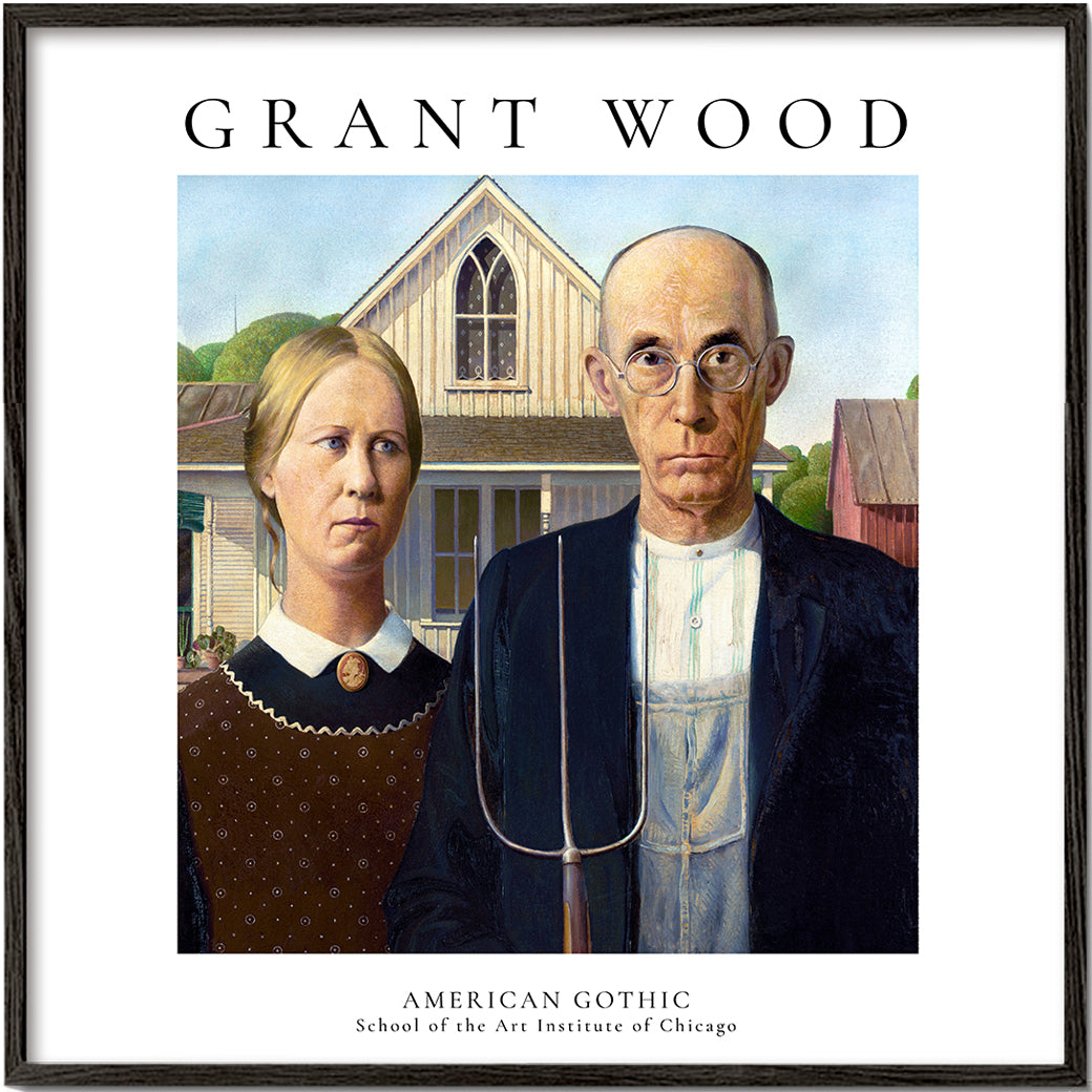 American Gothic by Grant Wood - Square