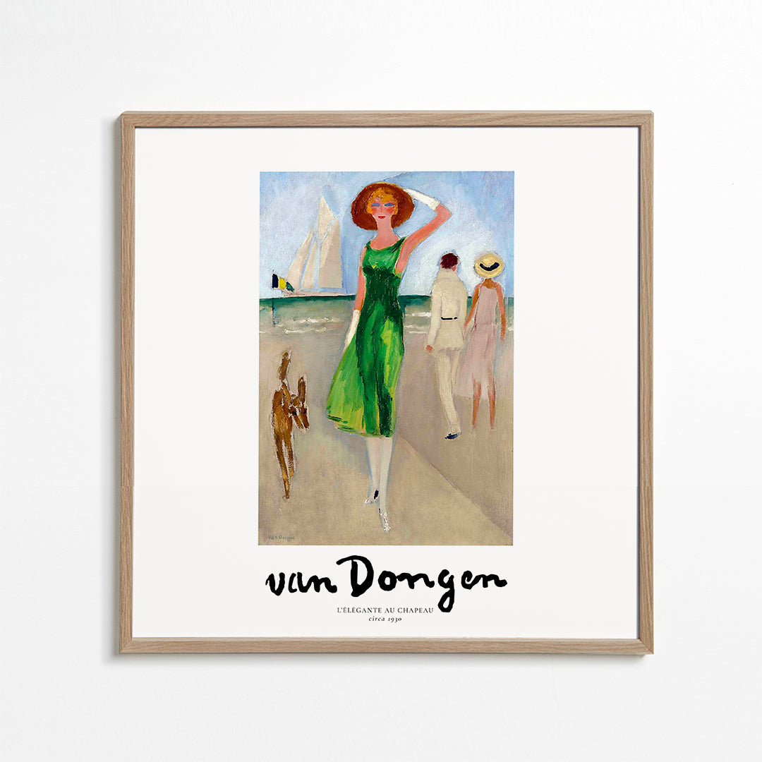 L'elegante au chapeau By van Dongen Kees - Square