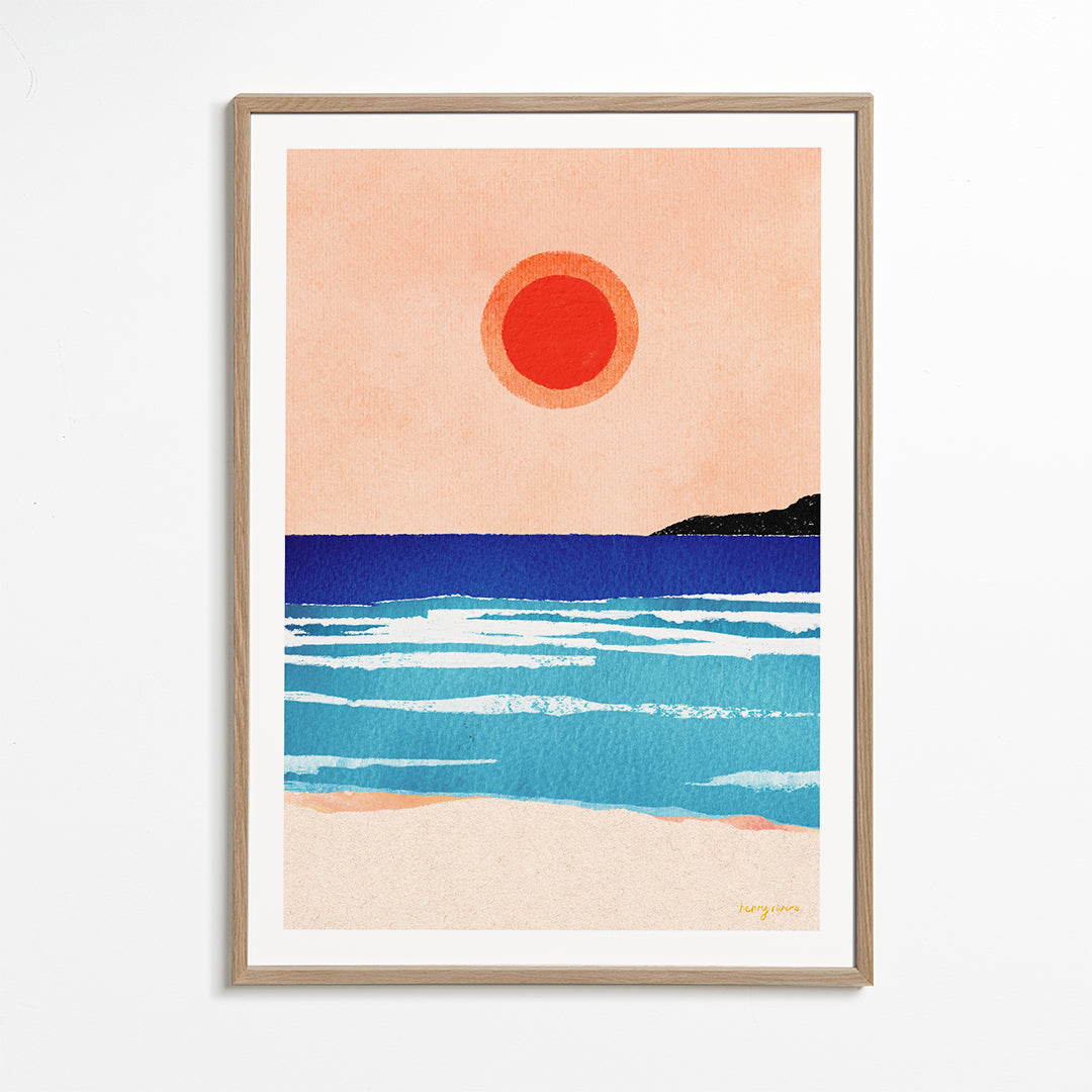 Art de paysage Ocean sunset- minimalist painting