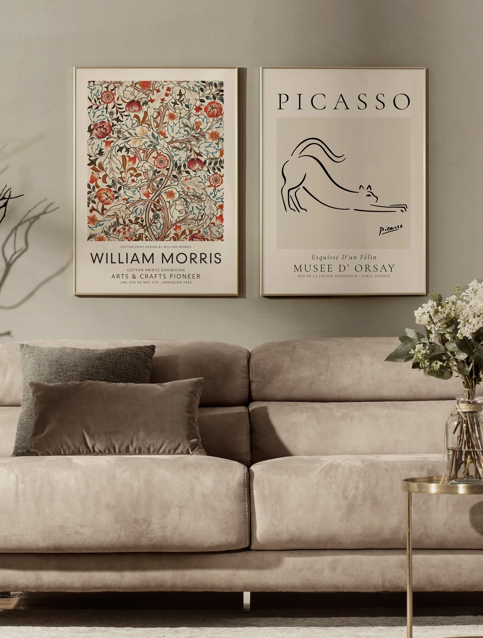 Lot de 3 grandes impressions sur toile d'art mural représentant William Morris, cerf, renard, lapin - Décoration murale de salle de bain - 40,6 x 61 Lot de 3 grandes impressions sur toile d'art mural représentant William Morris, cerf, renard, lapin - Décoration murale de salle de bain - 40,6 x 61