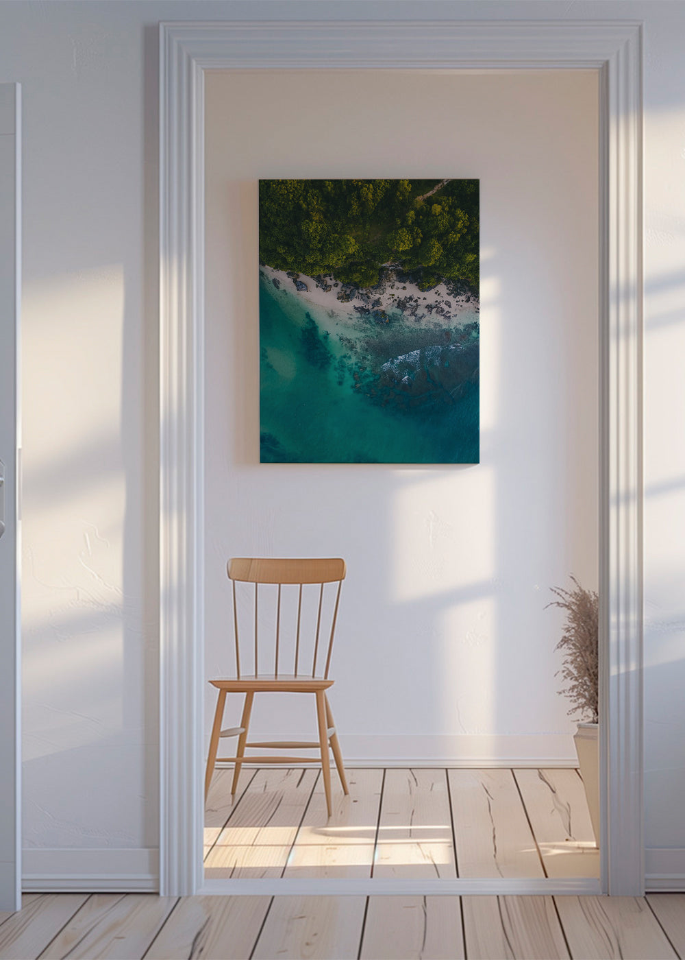 Rocky seaside airview