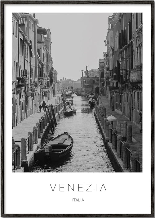 Art de ville — Canal de Venise en noir et blanc