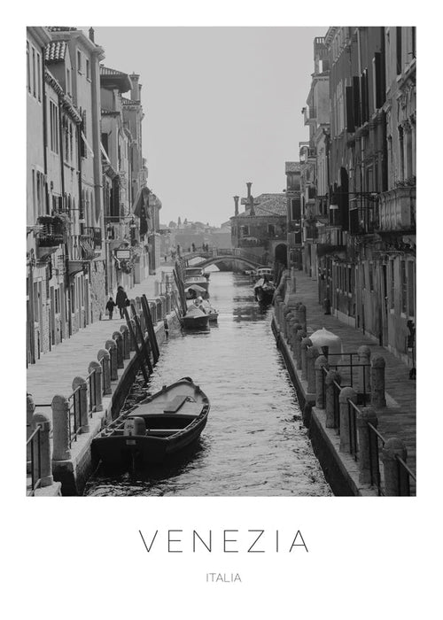 Art de ville — Canal de Venise en noir et blanc