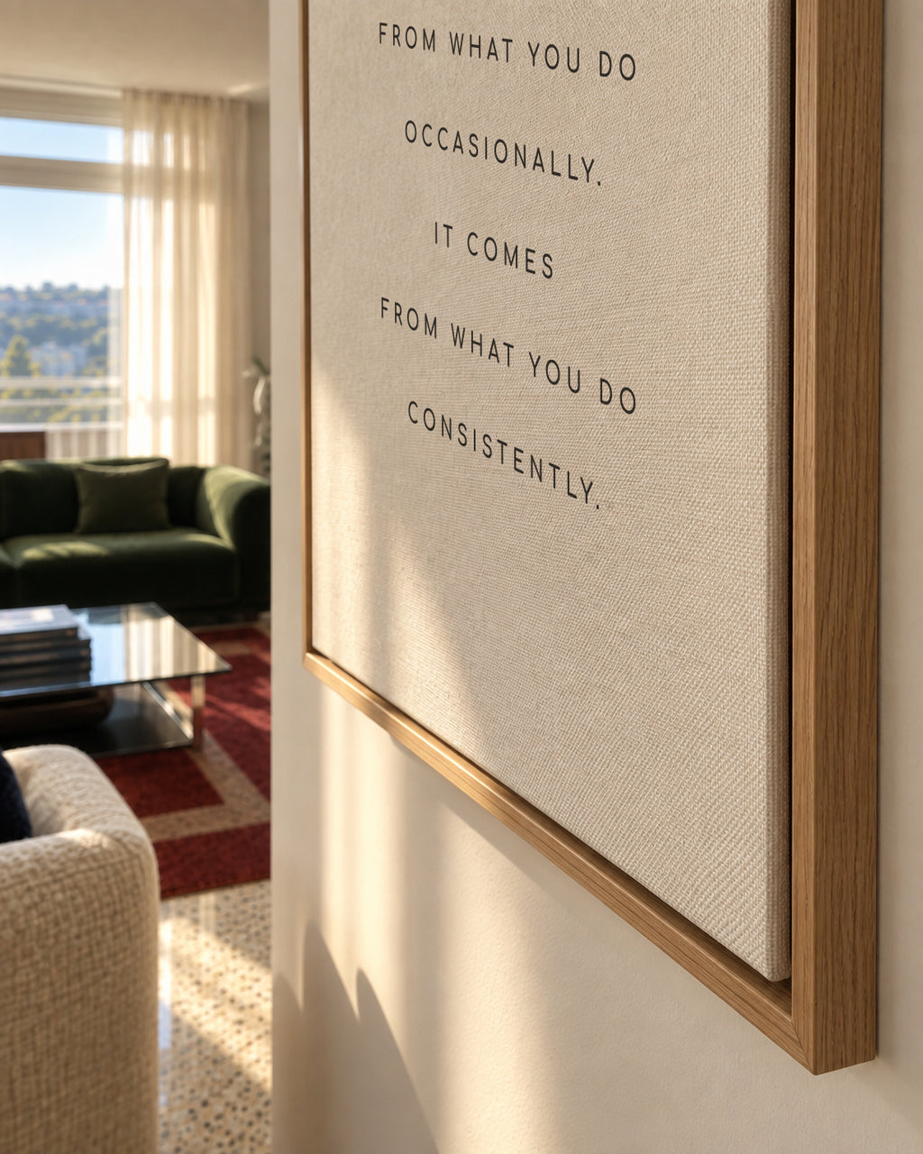 Success quote - Framed canvas detail