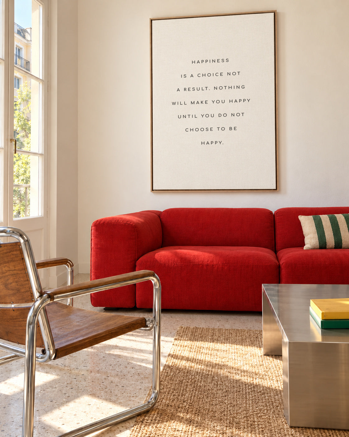 Happiness meaning quote - Framed canvas in an interior